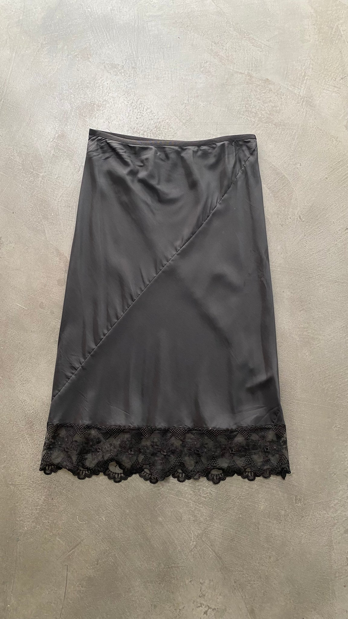 Black Lace Detail Skirt