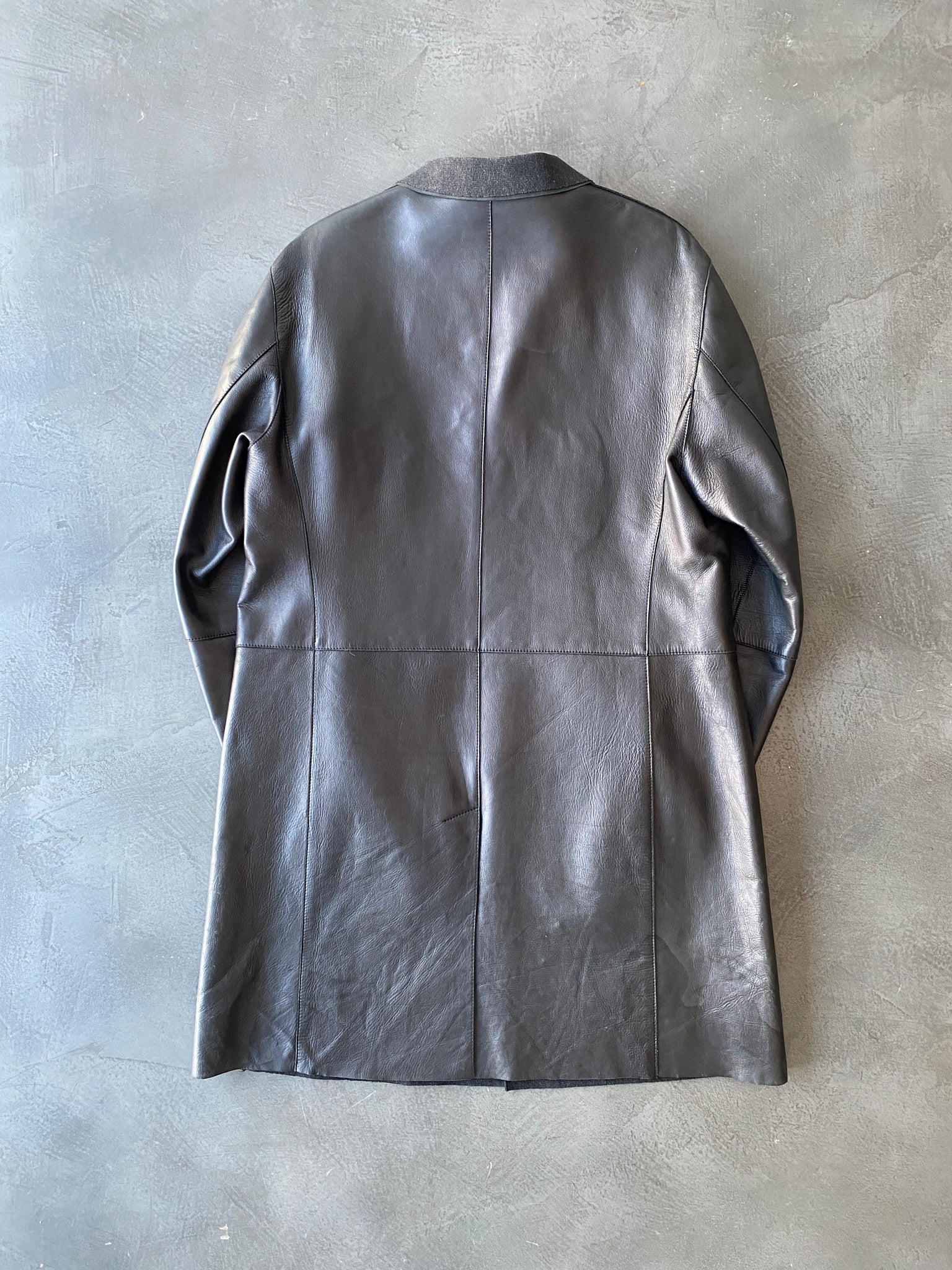 Long Black Leather Coat