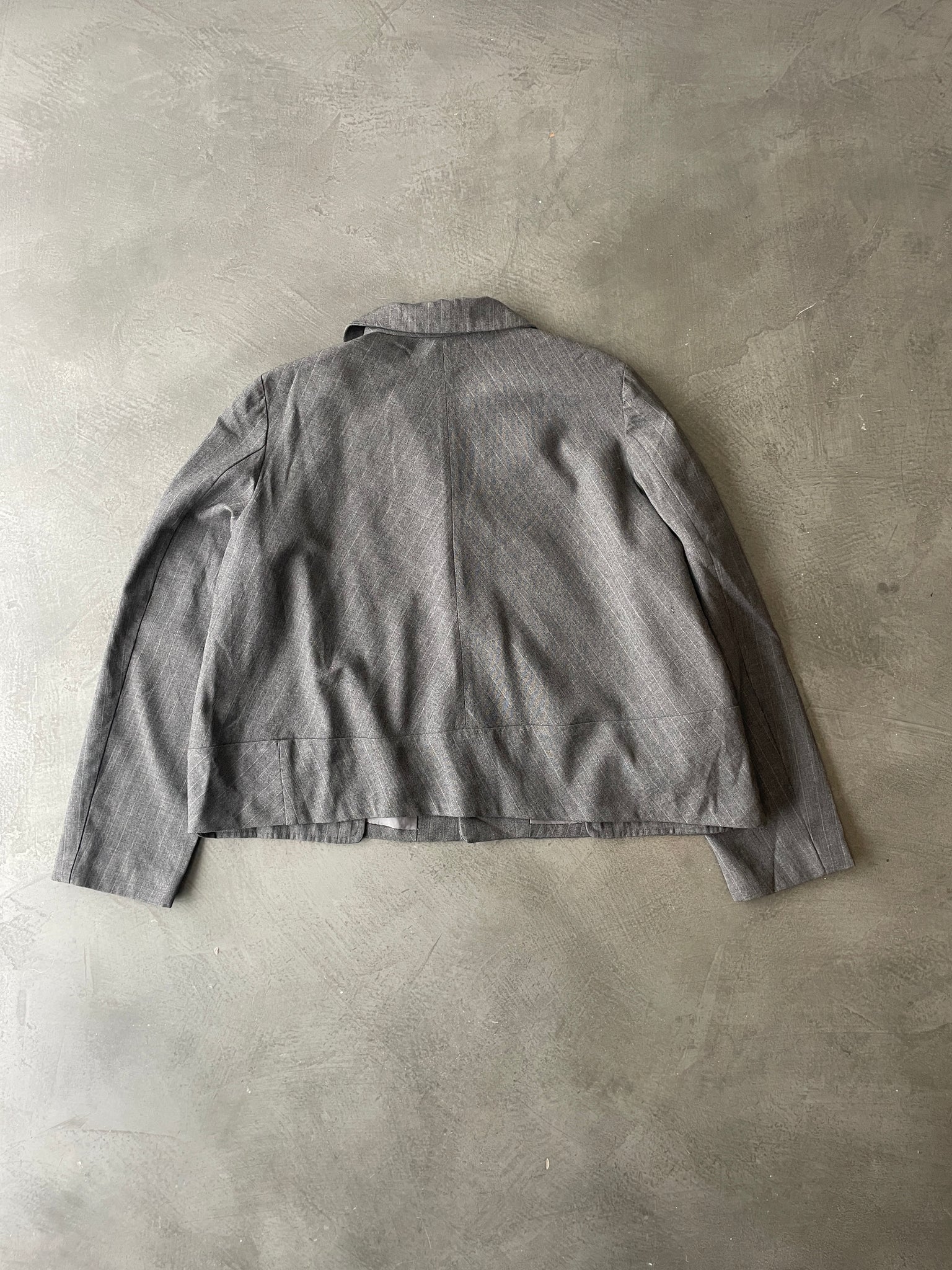 Grey Stripe Wool Blazer