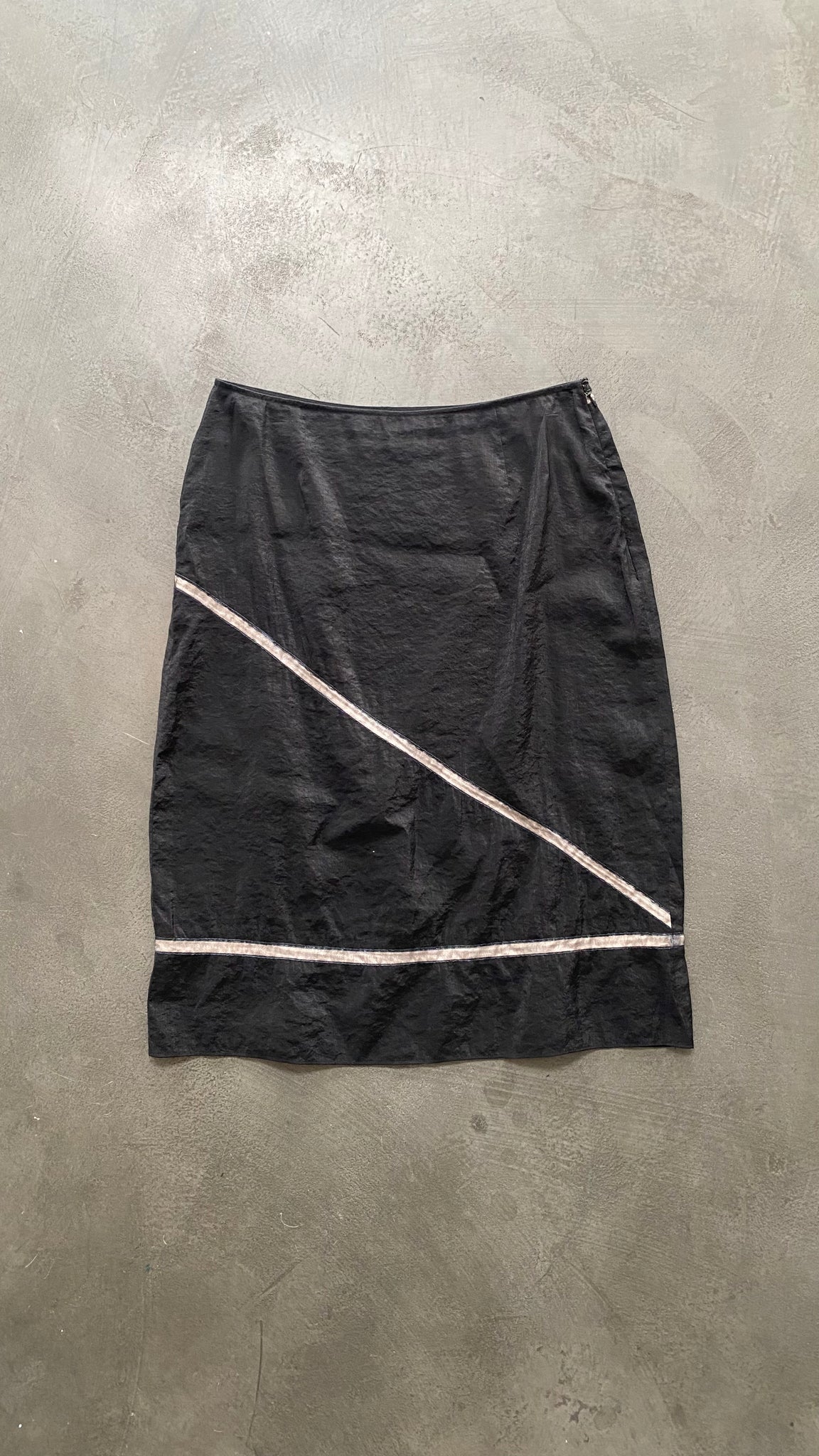 Black Sheer Detail Skirt