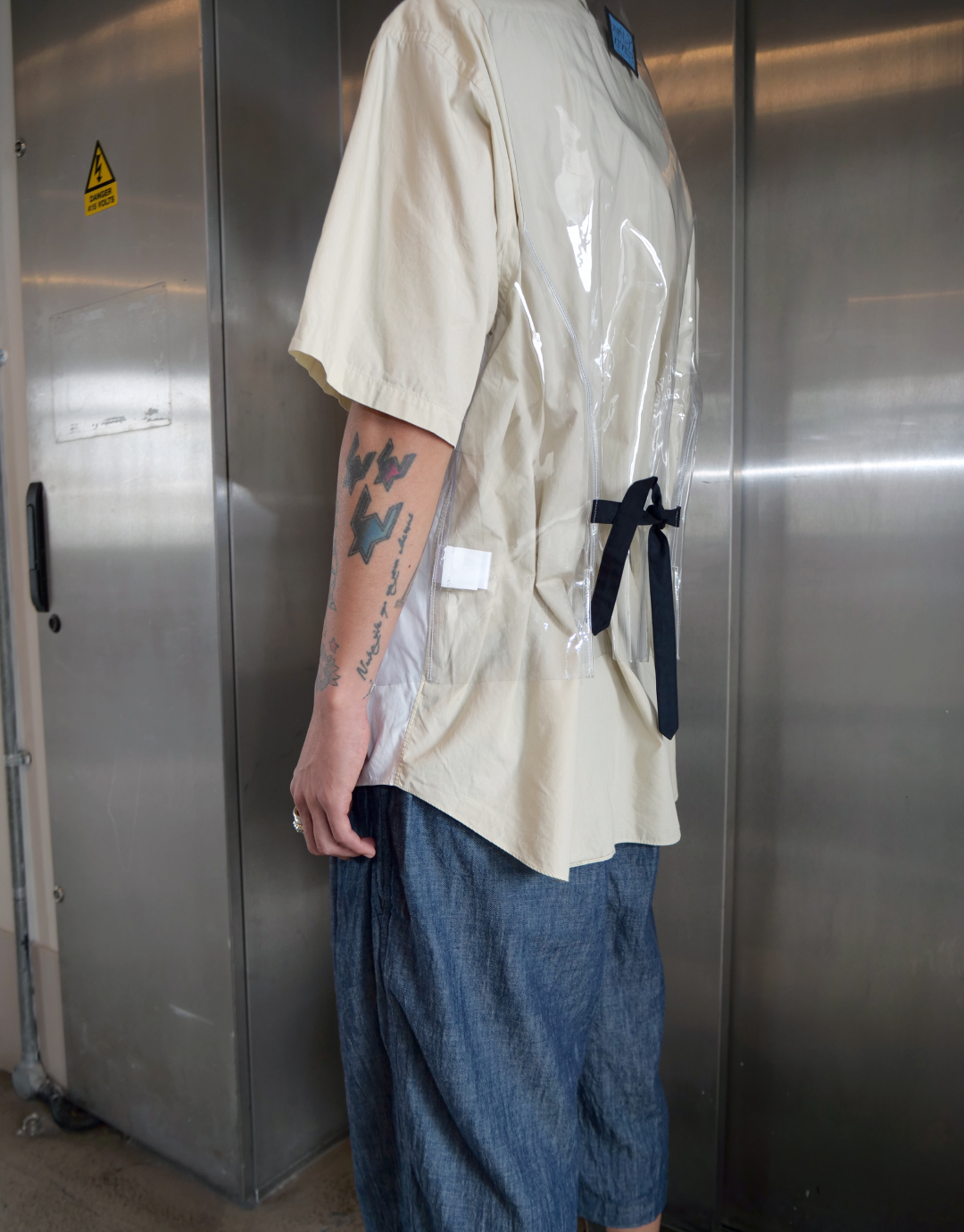 Transparent Plastic Button Down Vest