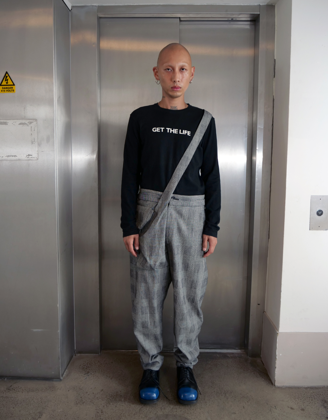 Checkered Trousers with Strap