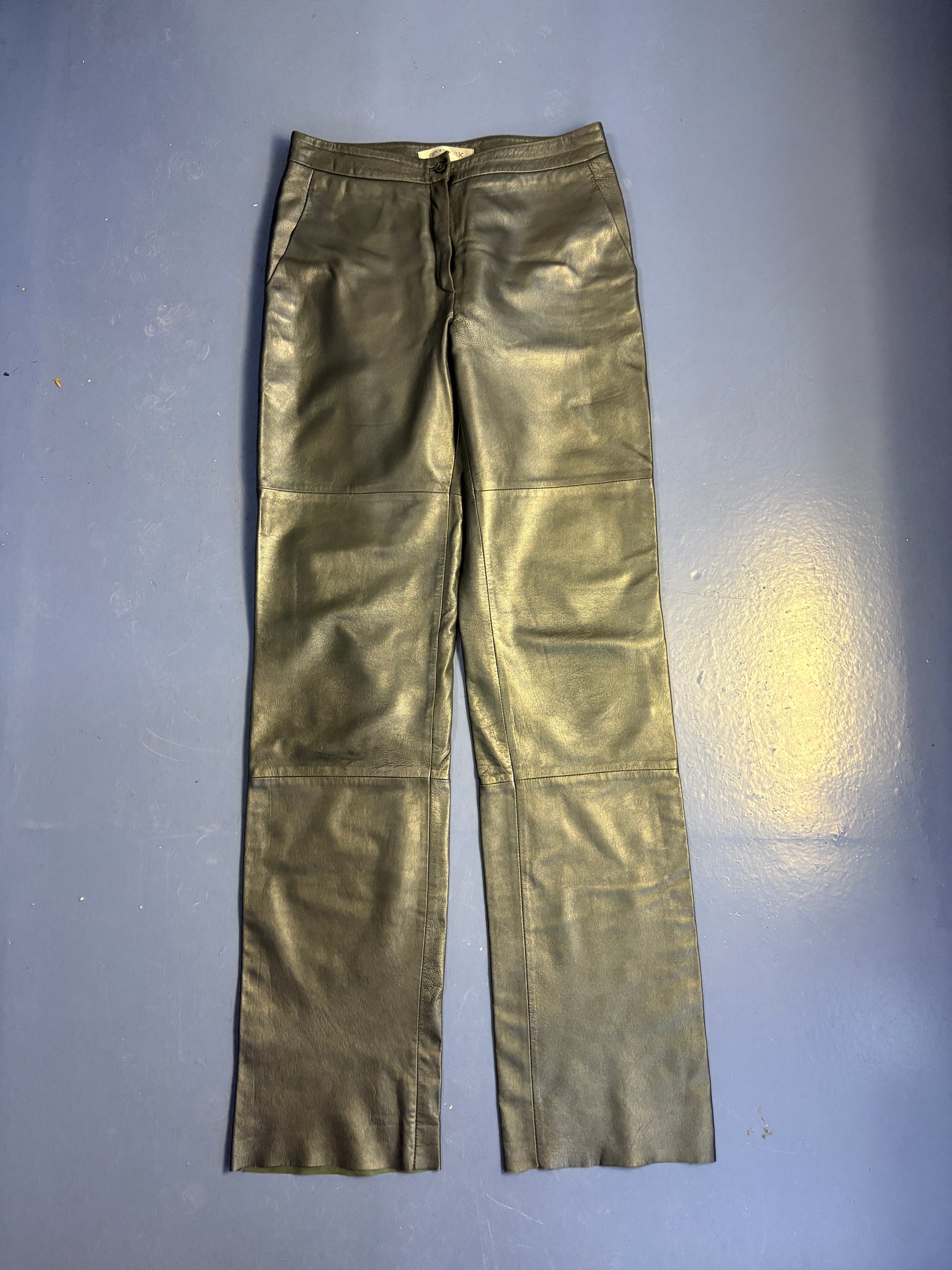 Metallic Leather Pants