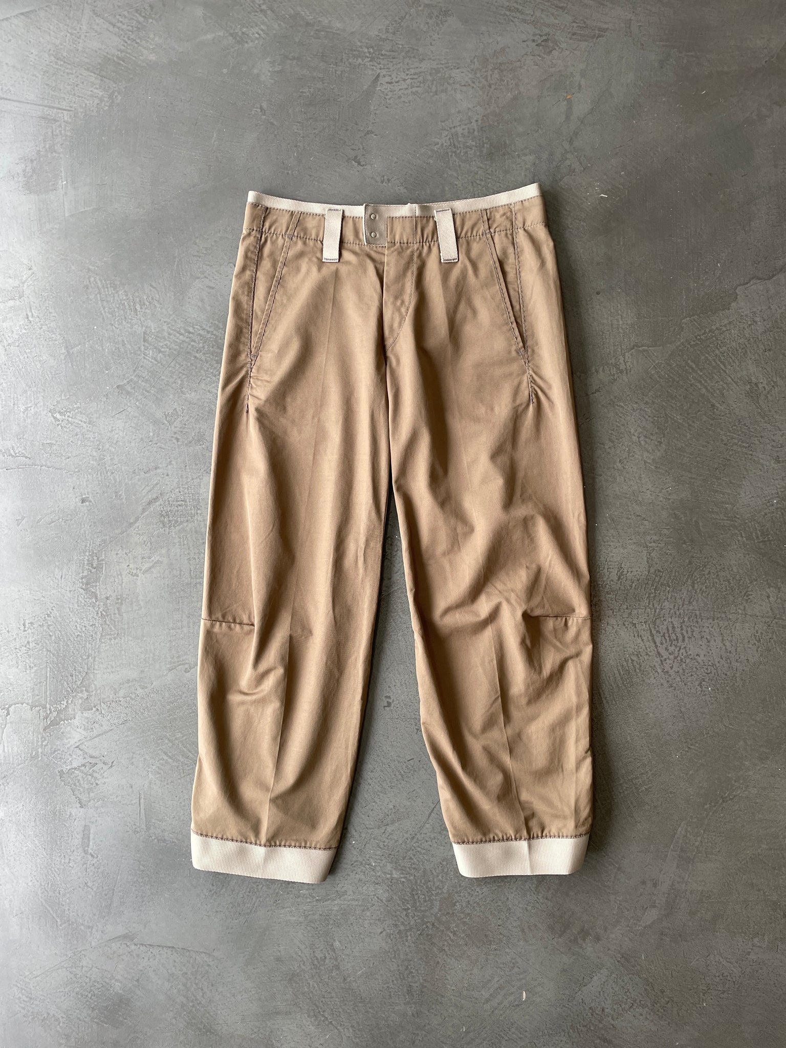 Khaki Brown Detail Utility Style Trousers