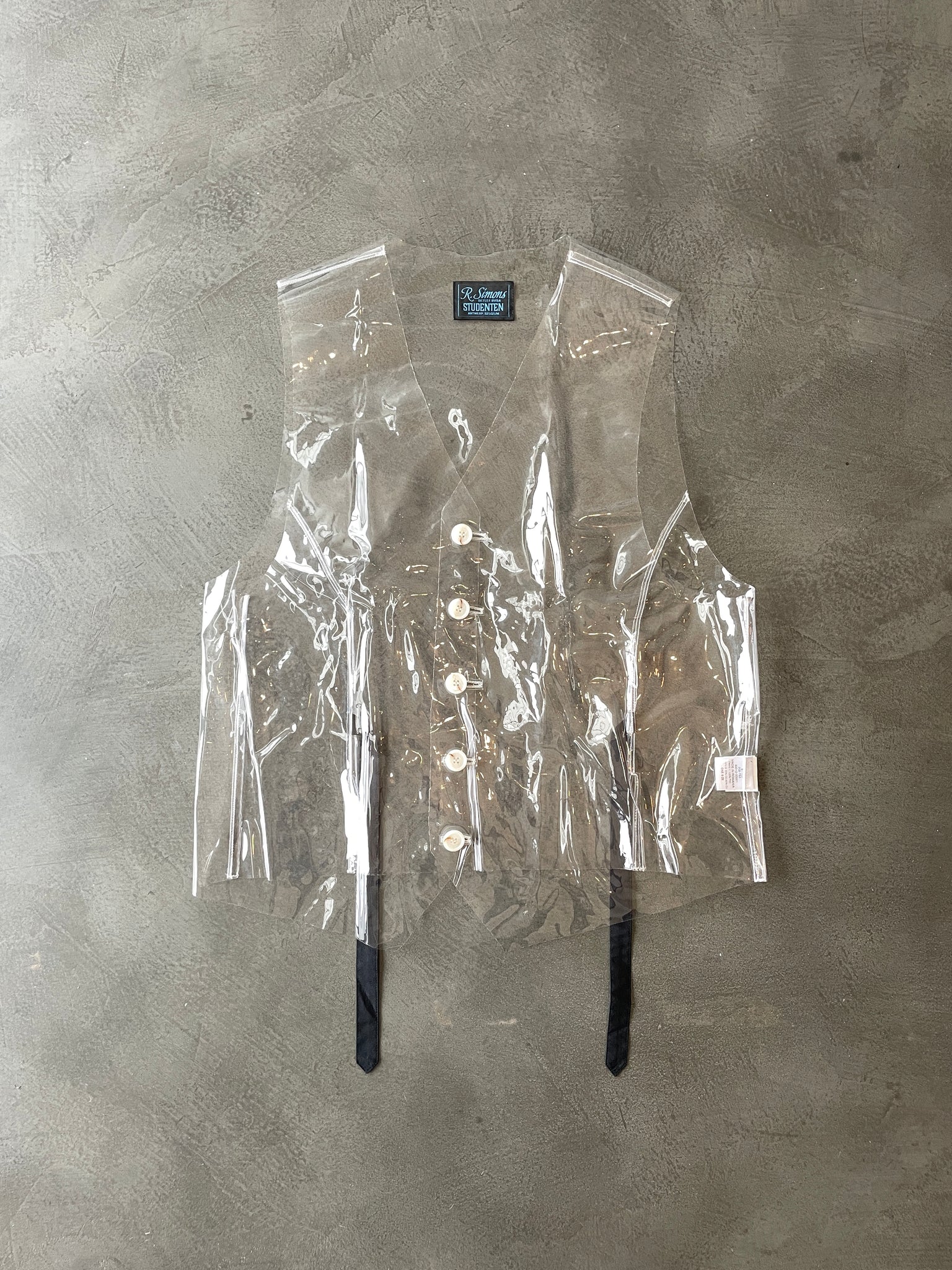 Transparent Plastic Button Down Vest