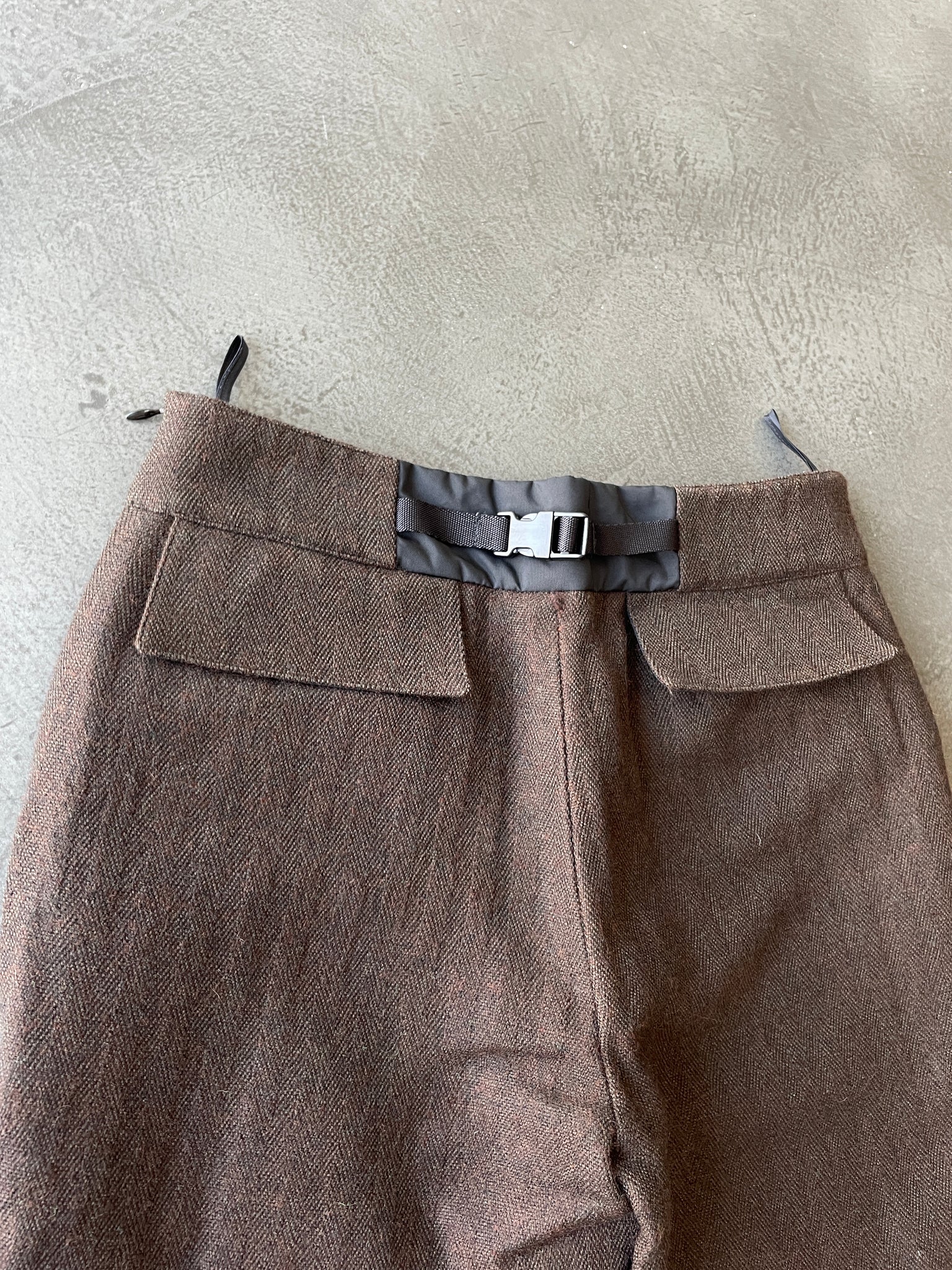Brown Wool Cropped Trousers