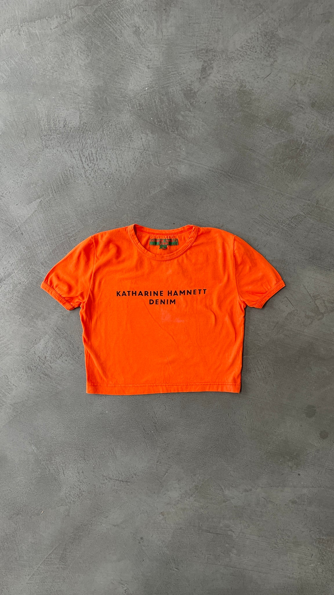 Katherine Hamnett Denim Logo Cropped T Shirt