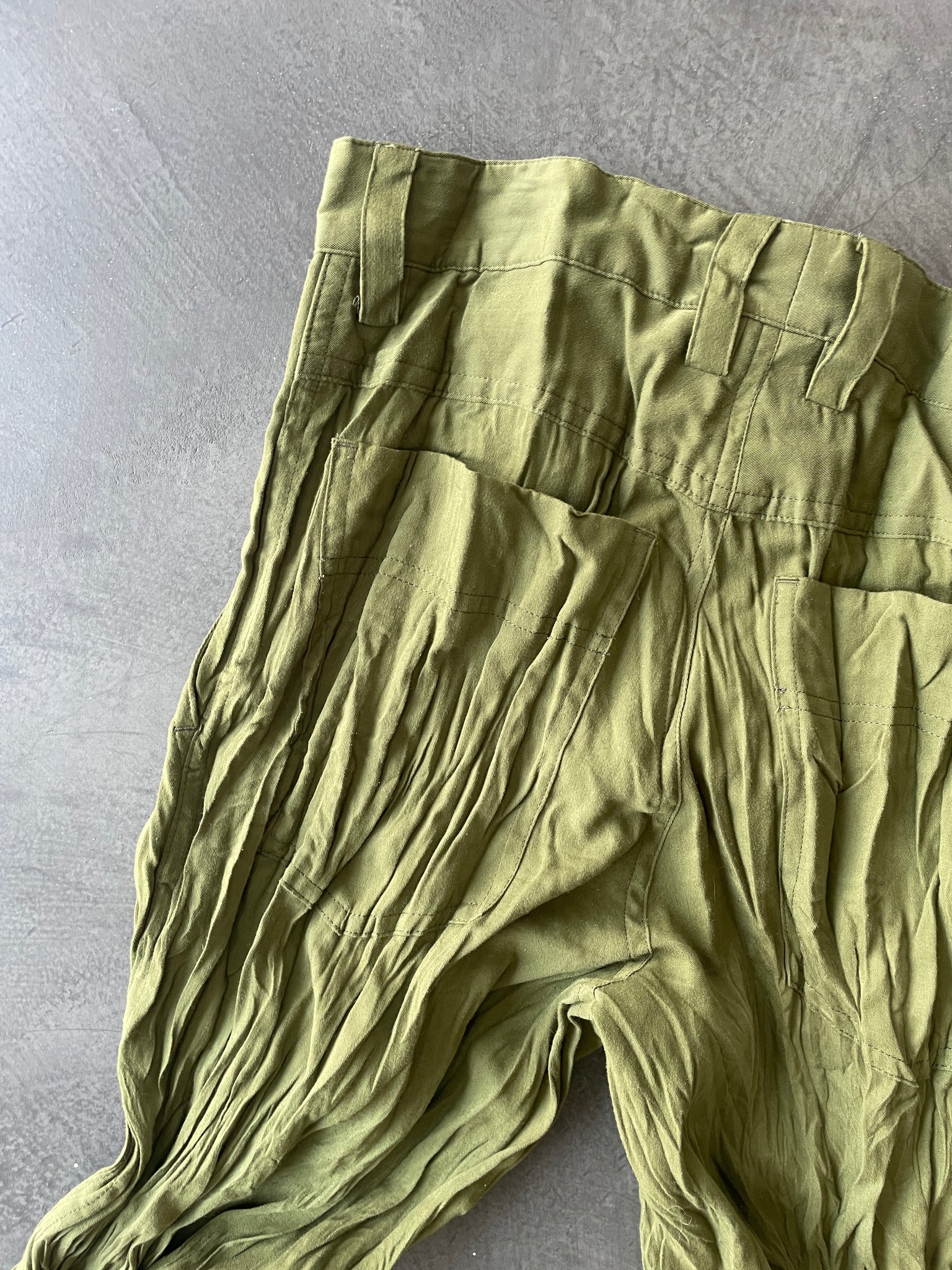 Creased Green Trousers