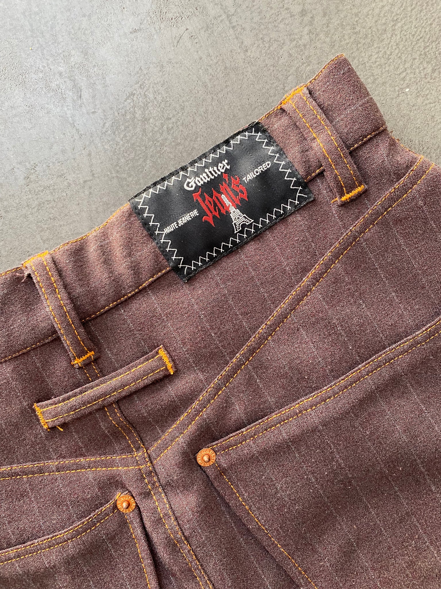 Gaultier Jeans Pinstripe Pencil Skirt
