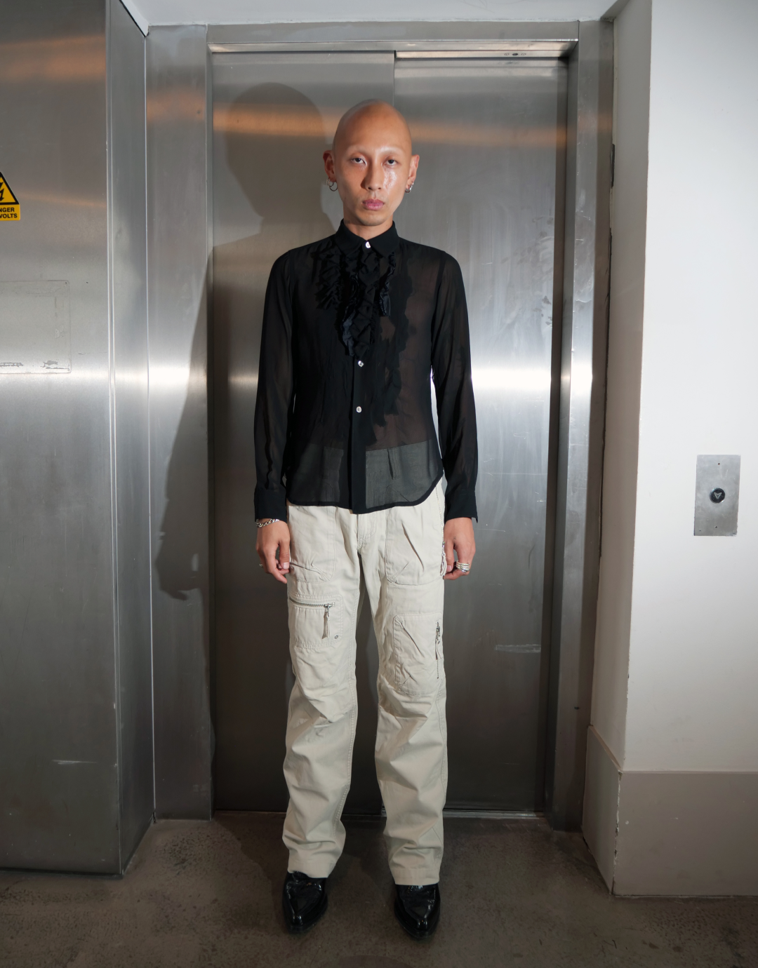 Beige Multi Pocket Trousers