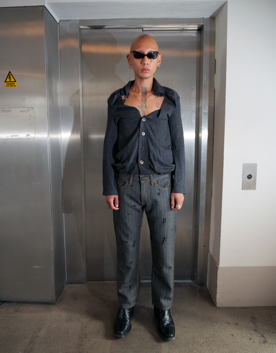 Charcoal Grey Knit Cardigan