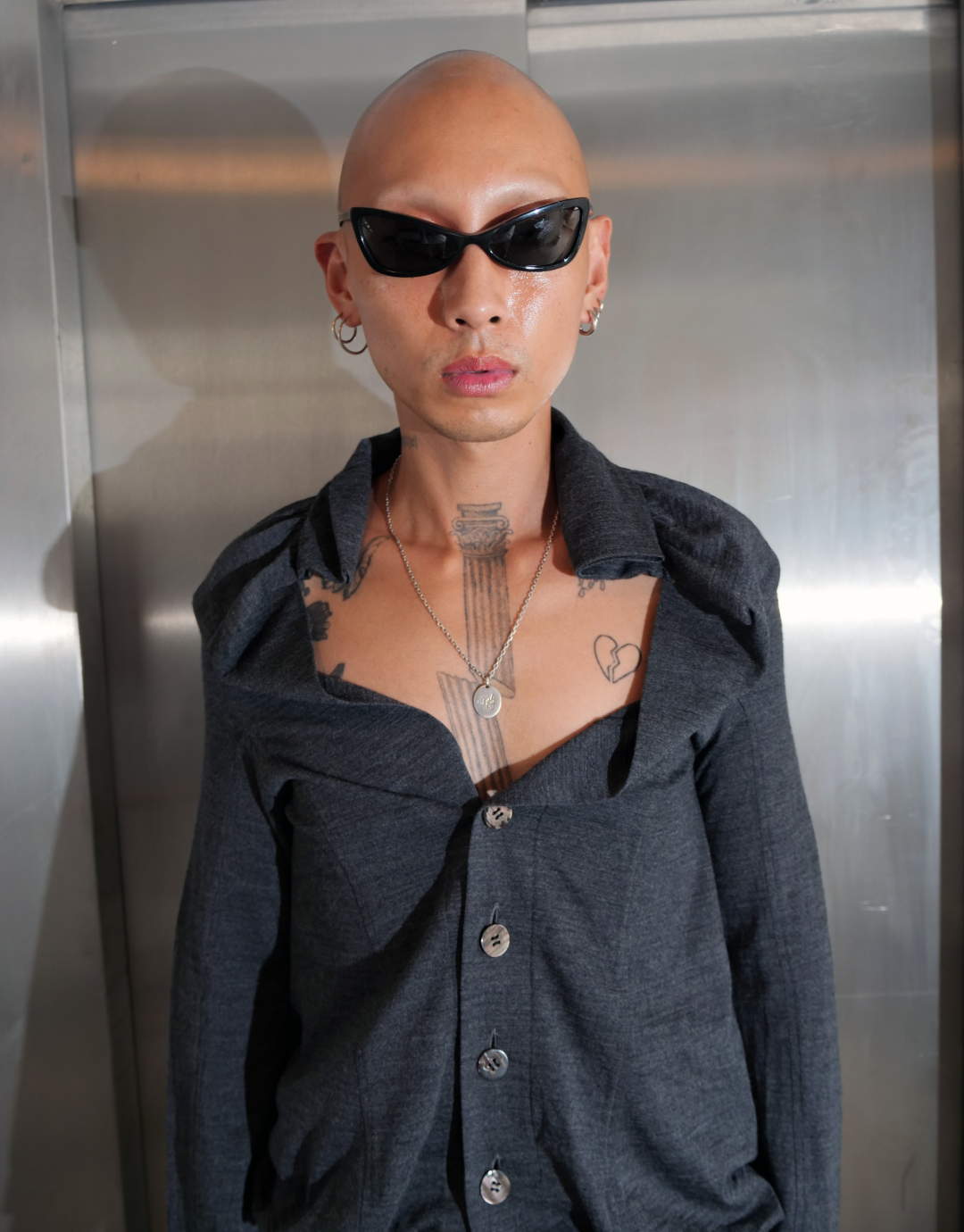 Charcoal Grey Knit Cardigan