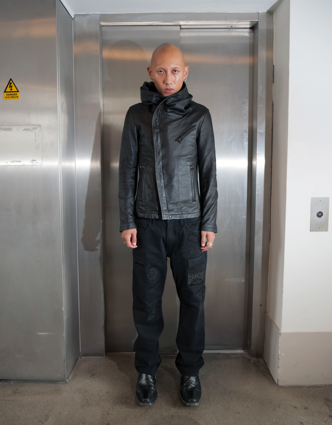 Black Patchwork Jeans