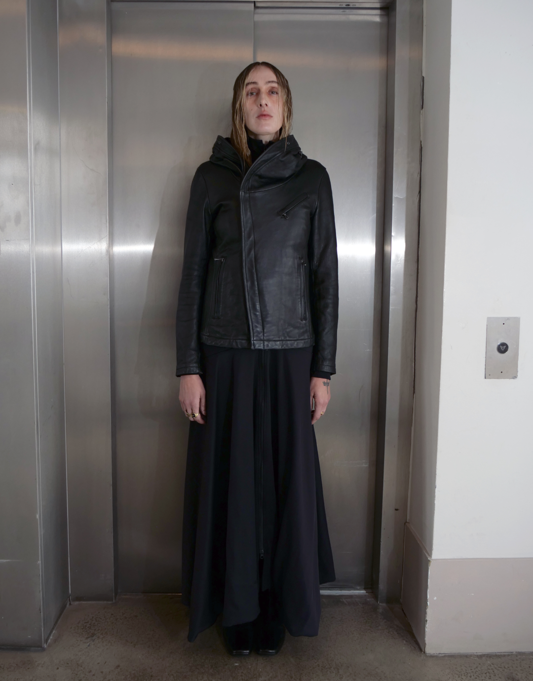 Hooded Leather Jacket