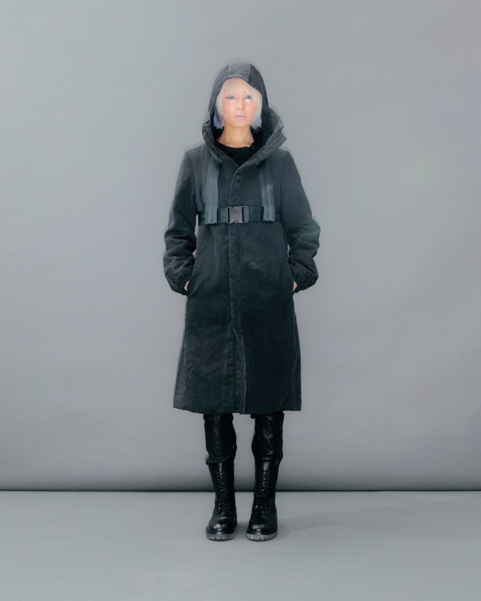 Seatbelt Strap Coat Black
