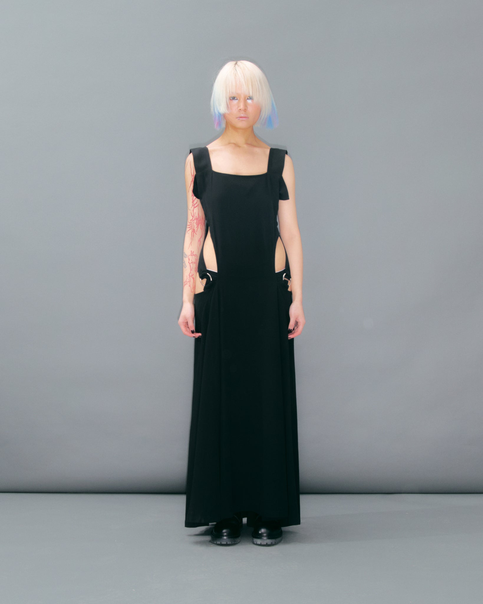 Black Buckle Dress Cut Out