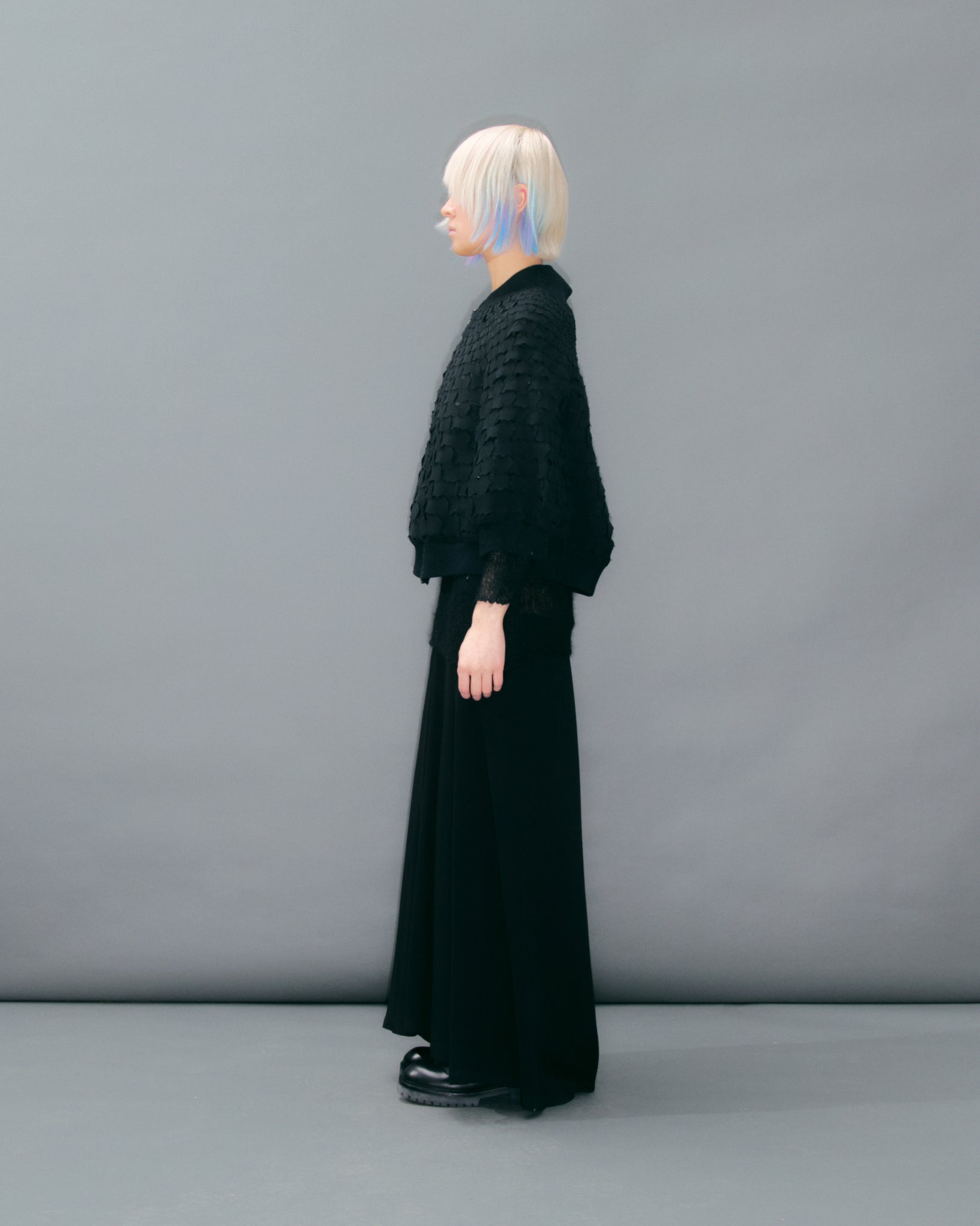 Black Woven Bomber Jacket