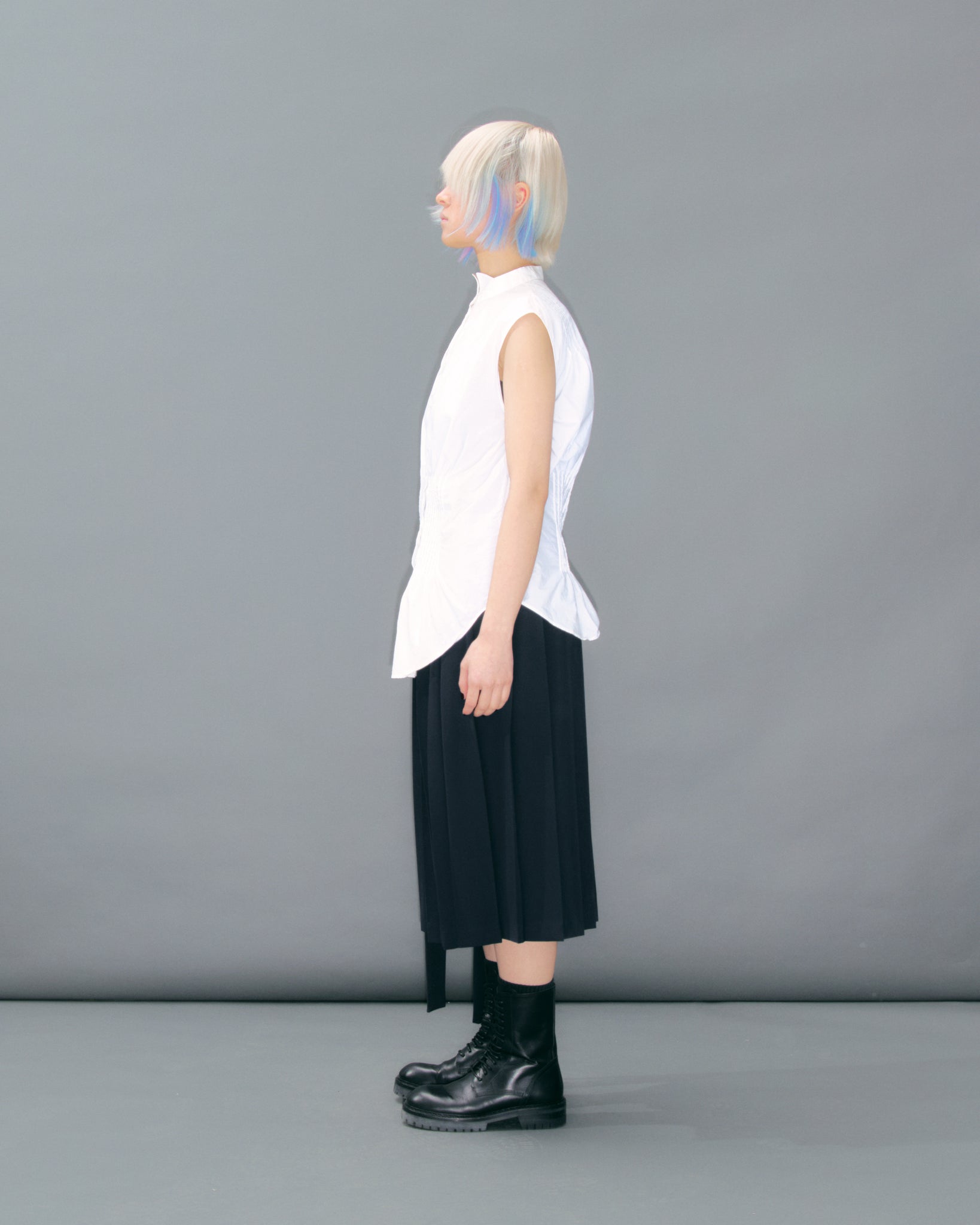 Pleated White Tuxedo Shirt