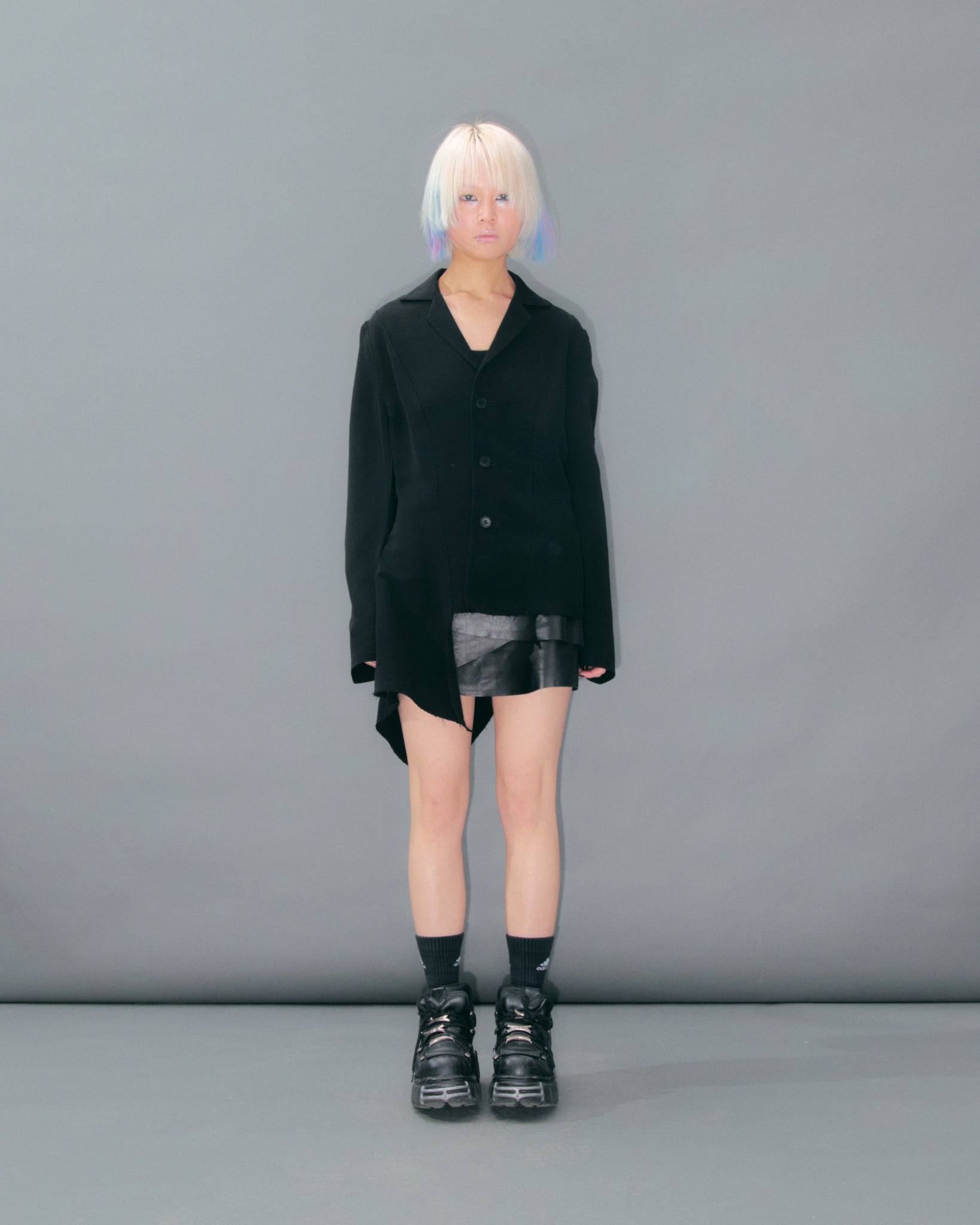 Black Layered Leather Skirt