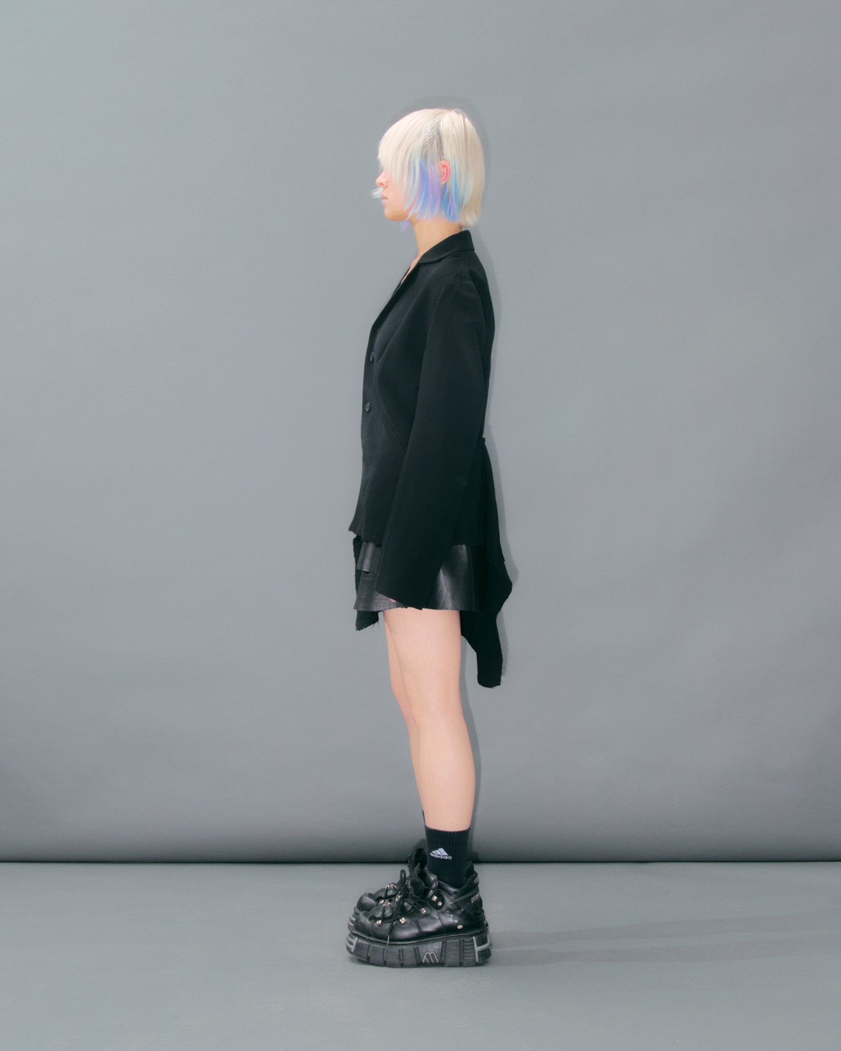 Black Layered Leather Skirt