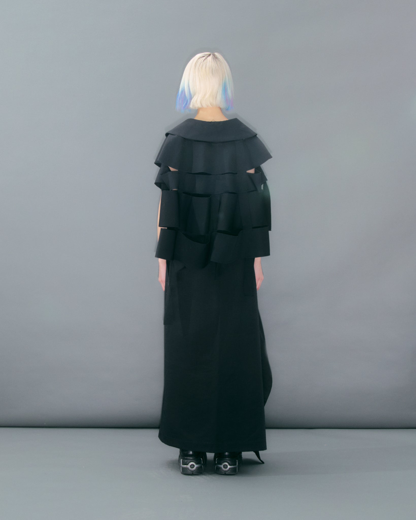Slit Detail Black Cape