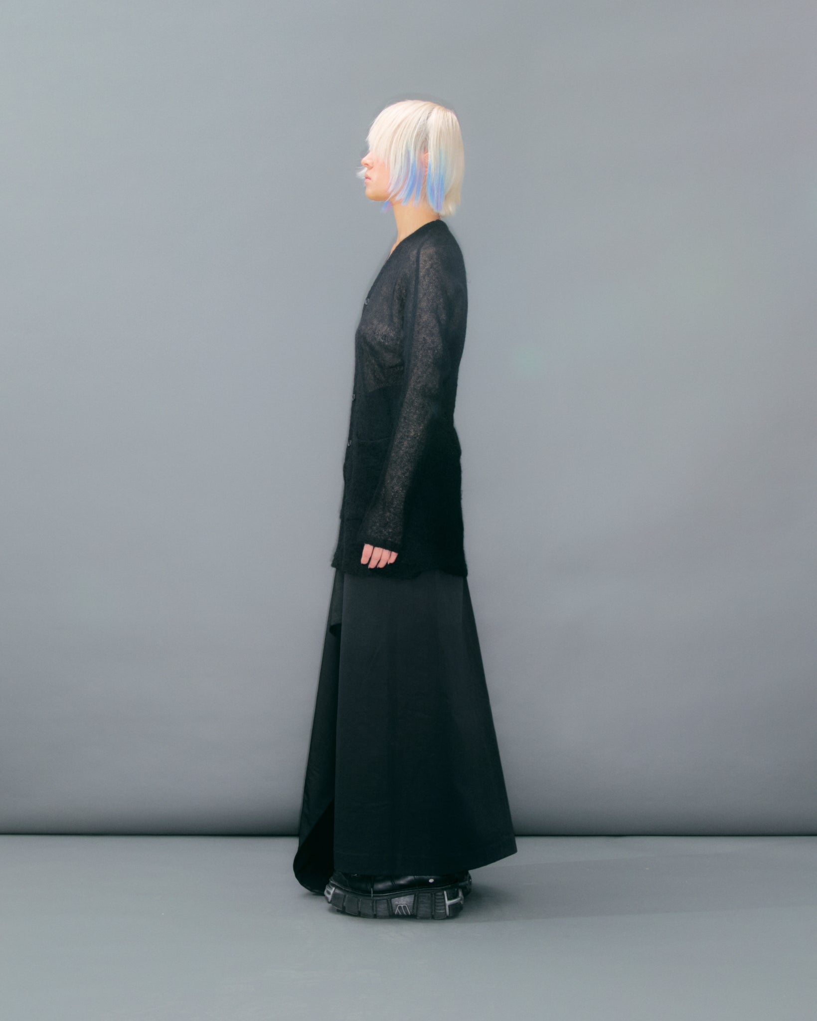 Black Sheer Knit Cardigan