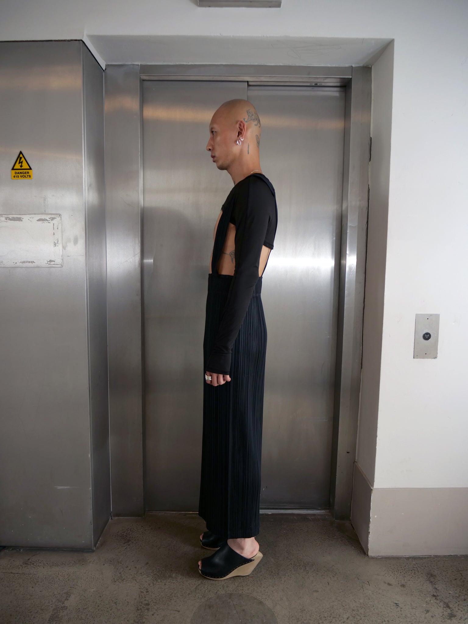 Pleats Please Dress Long Strap Black