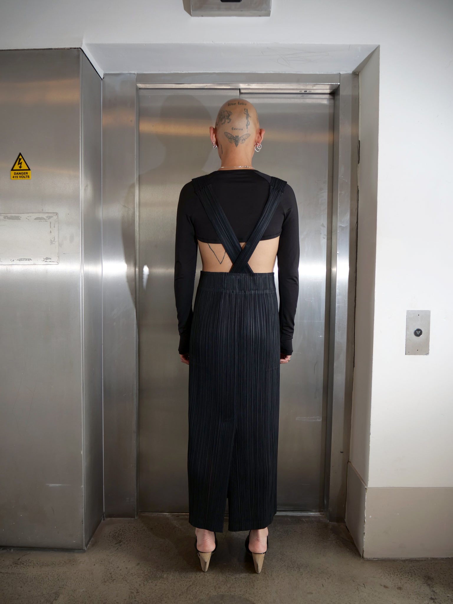 Pleats Please Dress Long Strap Black