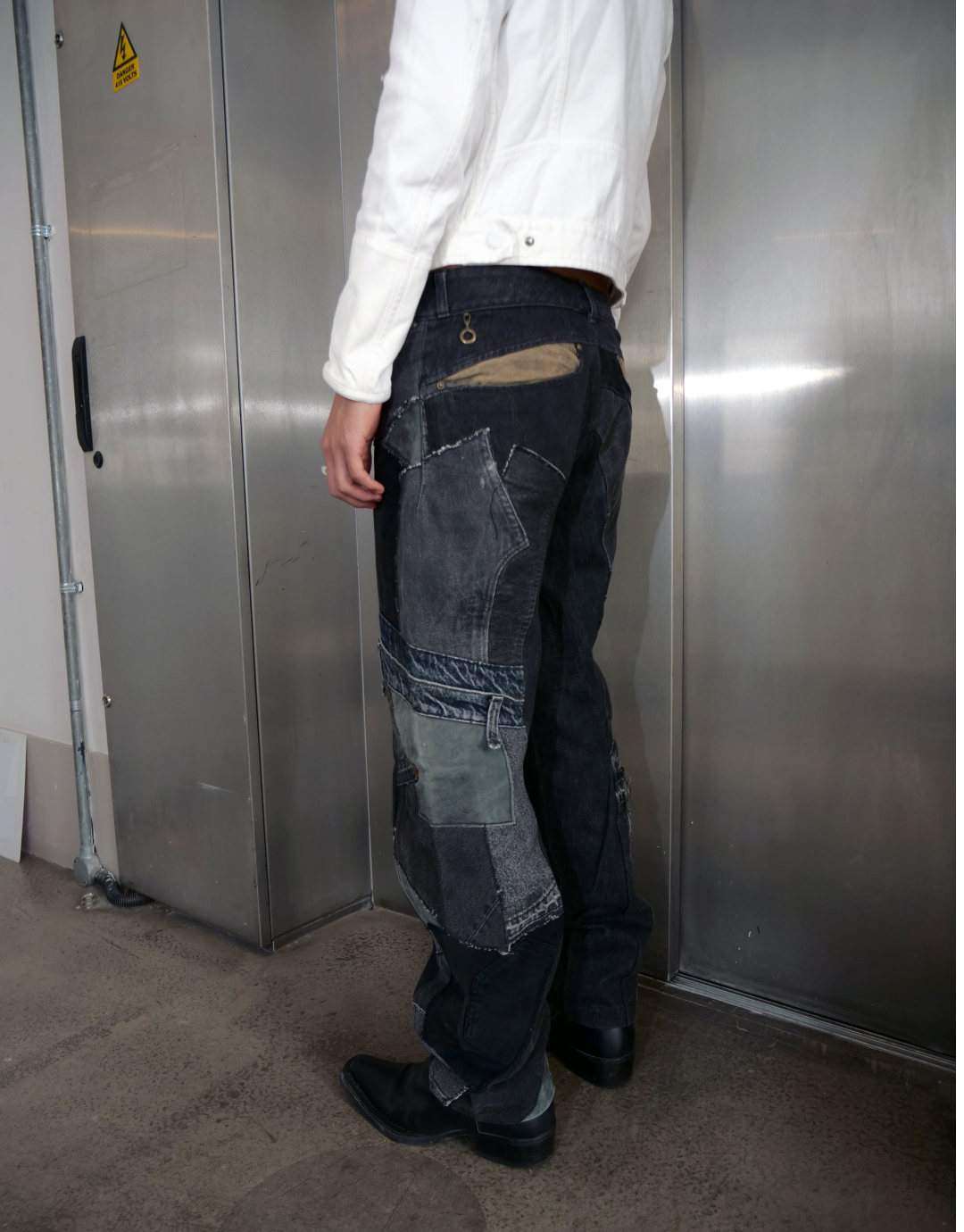 Patchwork Black Dark Denim