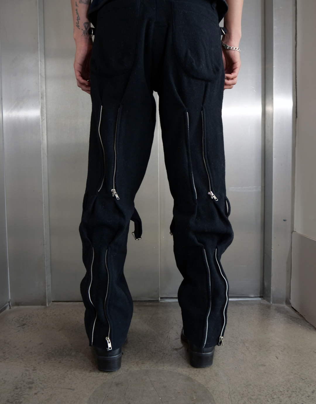 Black Trousers with Straps knees