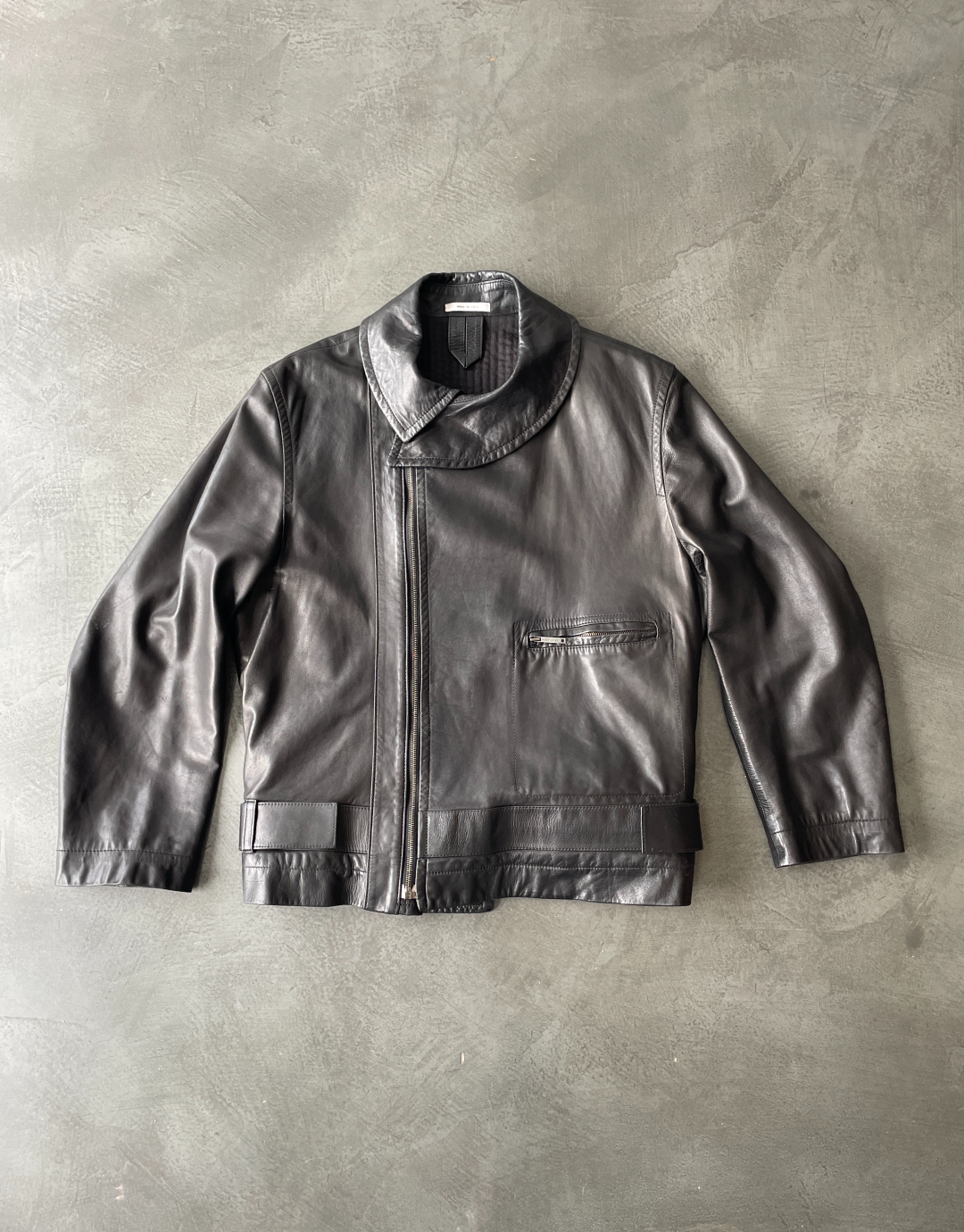 Black Leather Bomber Jacket