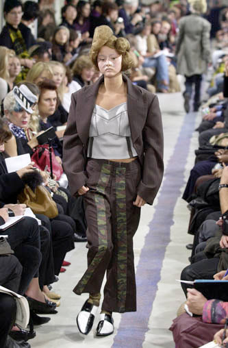 Camo Detail Pinstripe Trousers